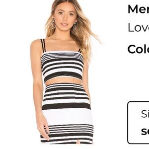 Lovers + Friends Black and White Striped 2 piece set